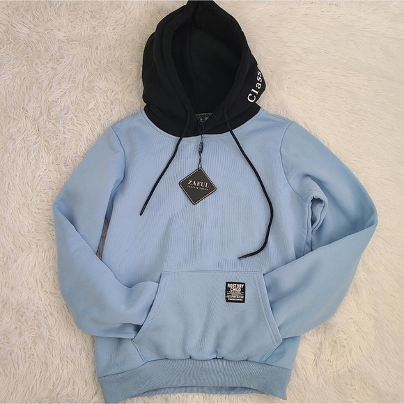 Zaful Forever Young Blue And Black Classic Rostory Child Hoodie SZ 6 NWT - Picture 11 of 11